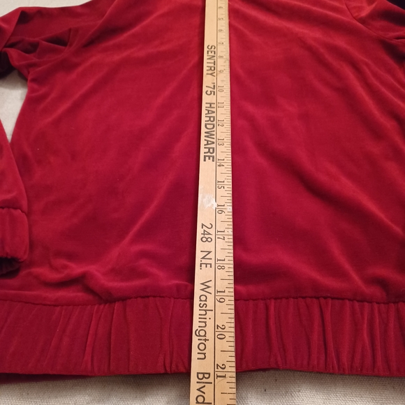 Juicy Couture Kids Velvet Red Hoodie with Gold Accents - Picture 8 of 8